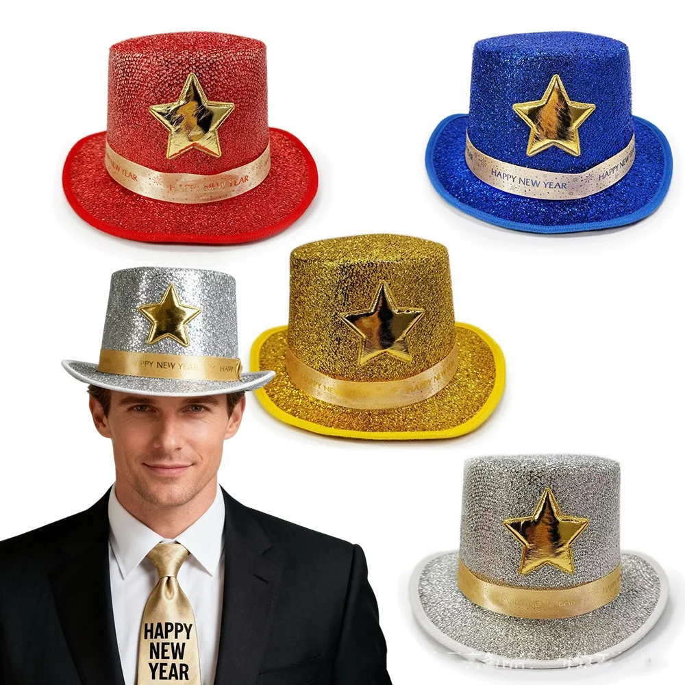 Jazz Hat Colorful Carnival Party Hat Rainbow Sequin Hat Eye-Catching For Wedding Birthday Party