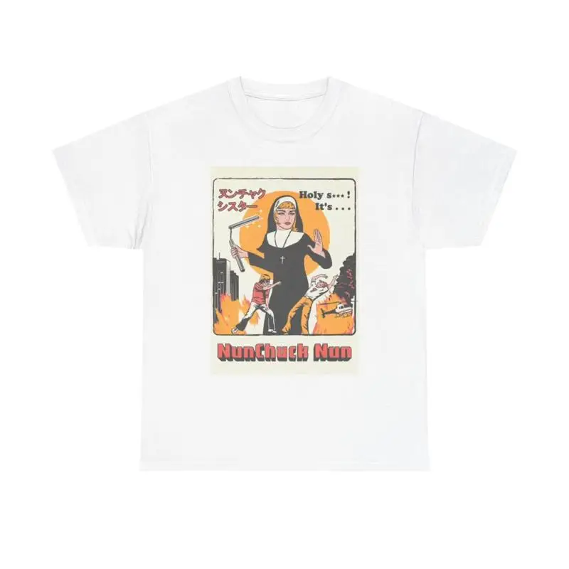 Nun Chuck Karate Funny T Shirt Vintage Heavy Cotton