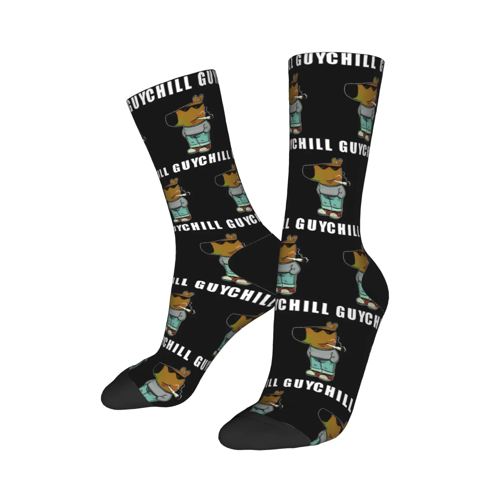 Winter Warm Retro Unisex Humor Dog CHILL GUY Socks  Breathable Basketball Socks