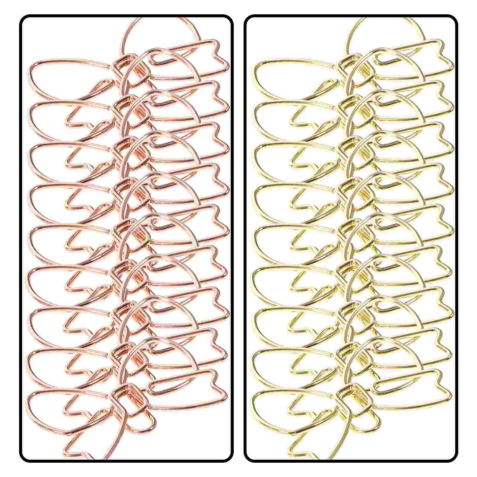 20 Stuks Paperclip Met Strik Strik Gevormde Clips Creatieve Delicate Metalen Nieuwigheid Kaart Decoratieve Multi-Functionele