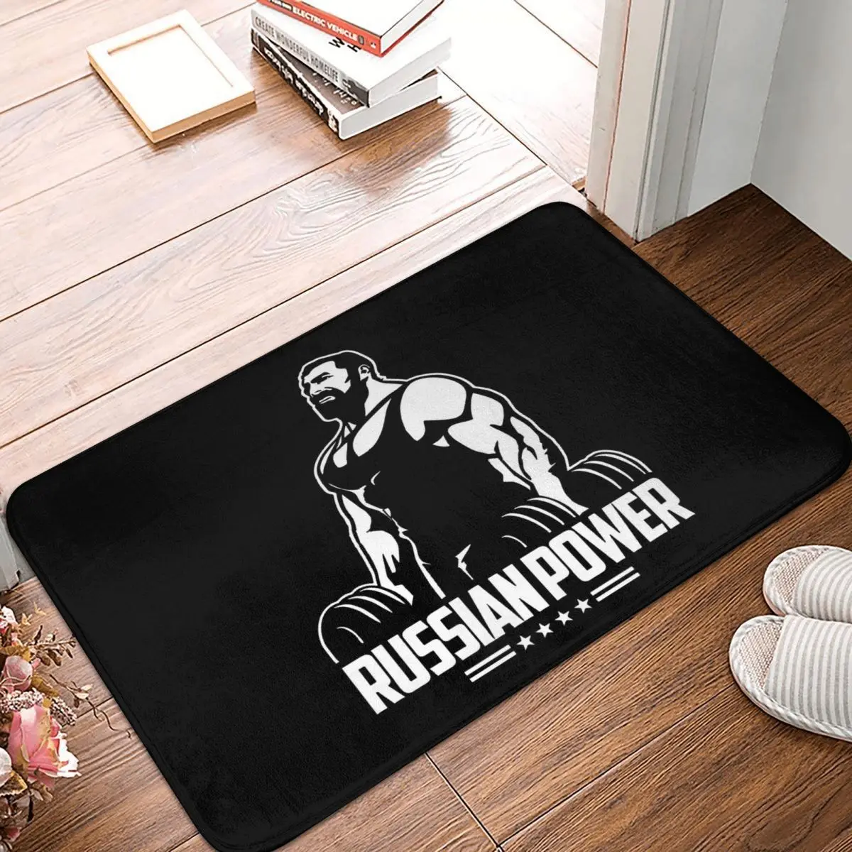 Russian CCCP Non-slip Doormat Dumbbell Gym Fitness Power Bodybuilding Bath Bedroom Mat Welcome Carpet Home Pattern Decor