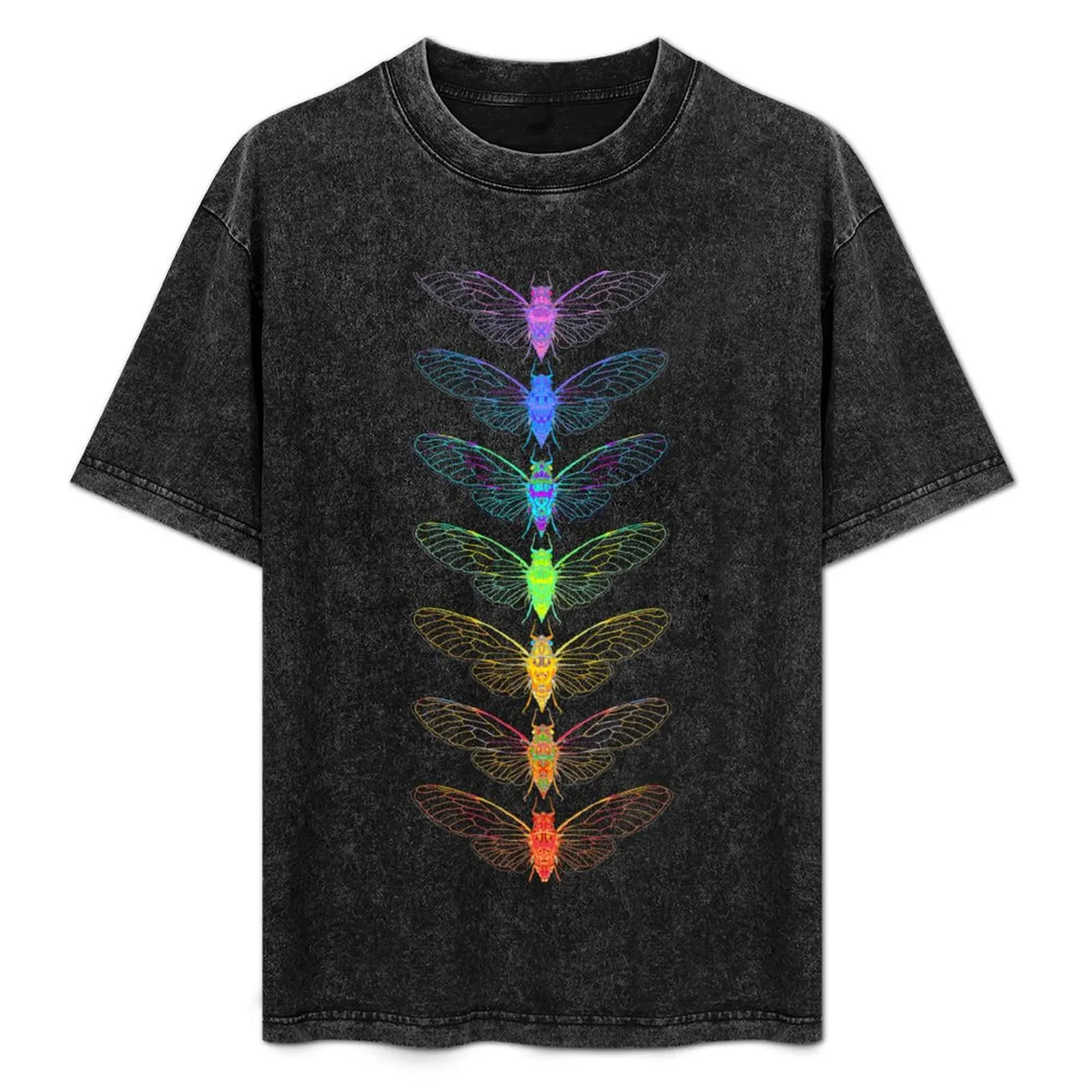 Cicada Stack Digital Drawing T-Shirt All Weather Casual Short Sleeve