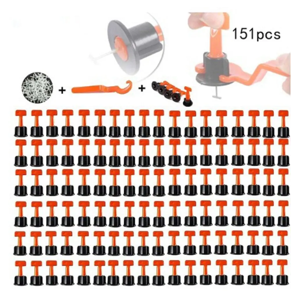 126pcs/151pcs Replacement Floor Leveling Tile Spacers Clips Leveling System Reusable Tile Leveling Clips Wedges Tile Tools