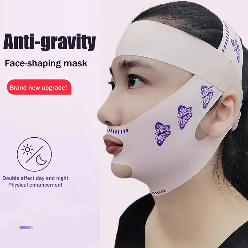 ผ้าคาดศีรษะแบบเต็มหน้าสีชมพูอ่อน พร้อมสายรัดปรับได้ ระบายอากาศได้ดี ช่วยยกกระชับใบหน้าและรองรับ สำหรับใช้ในชีวิตประจำวันและนอนหลับ