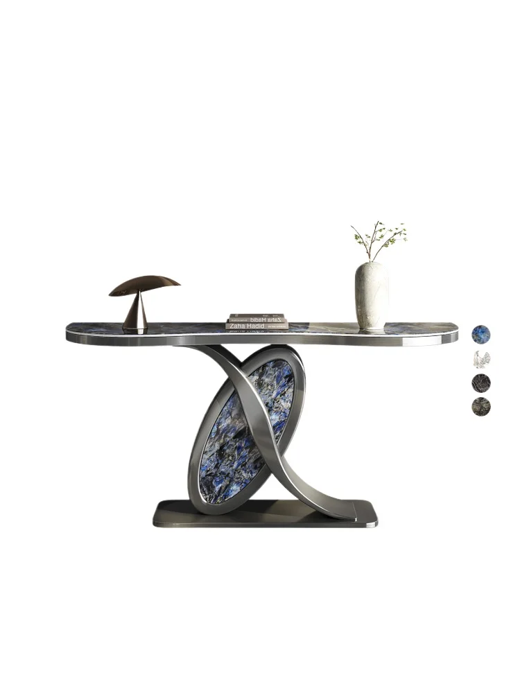 

Light luxury rock slab entrance table designer simple modern strip case foyer end view table entry entrance entrance cabinet