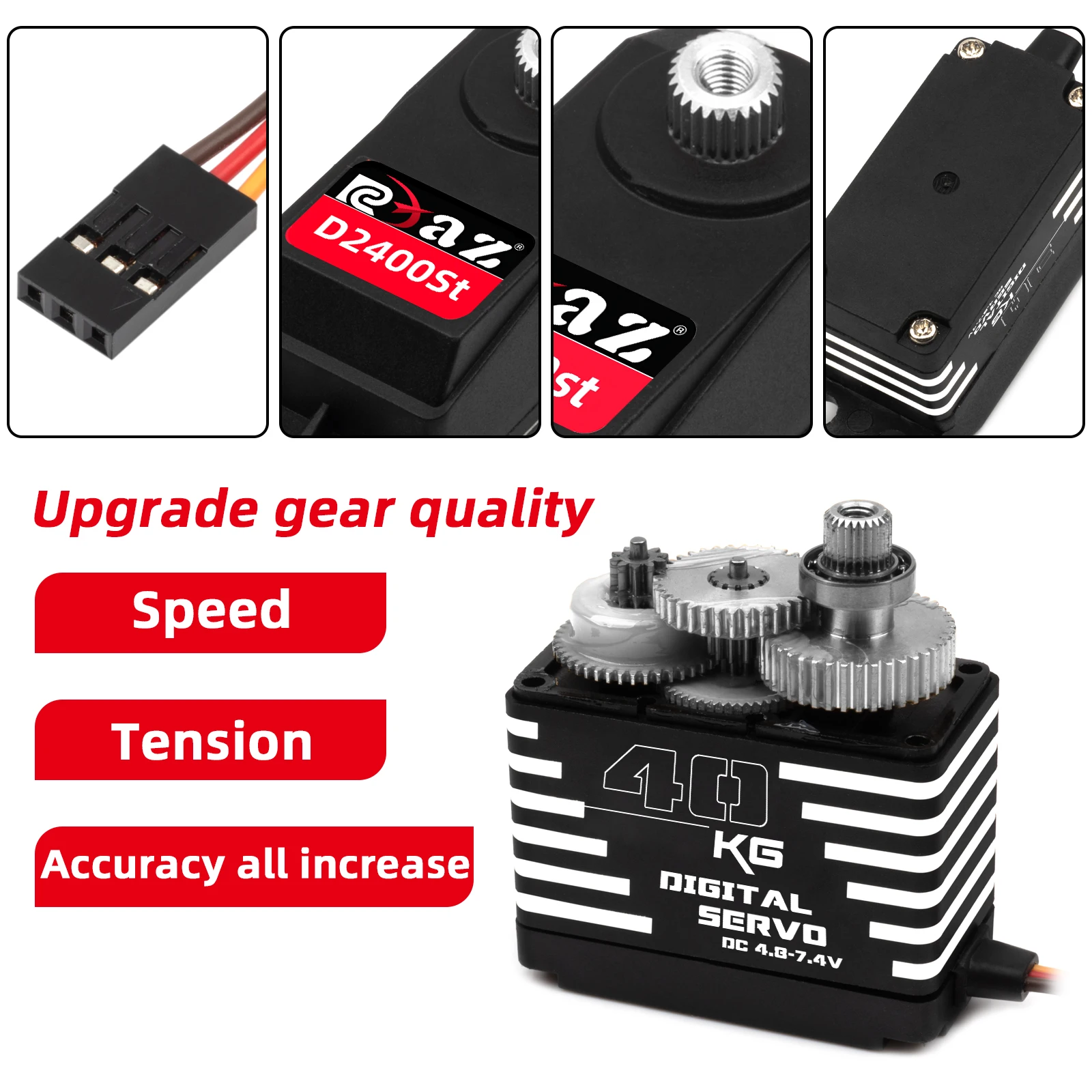 RCXAZ 40KG/45KG/50KG Brushless Servo Digitale Alloggiamento In Metallo Gear 180 Coppia Grande Impermeabile per RC Modello di Auto/Barca Robot Fissi