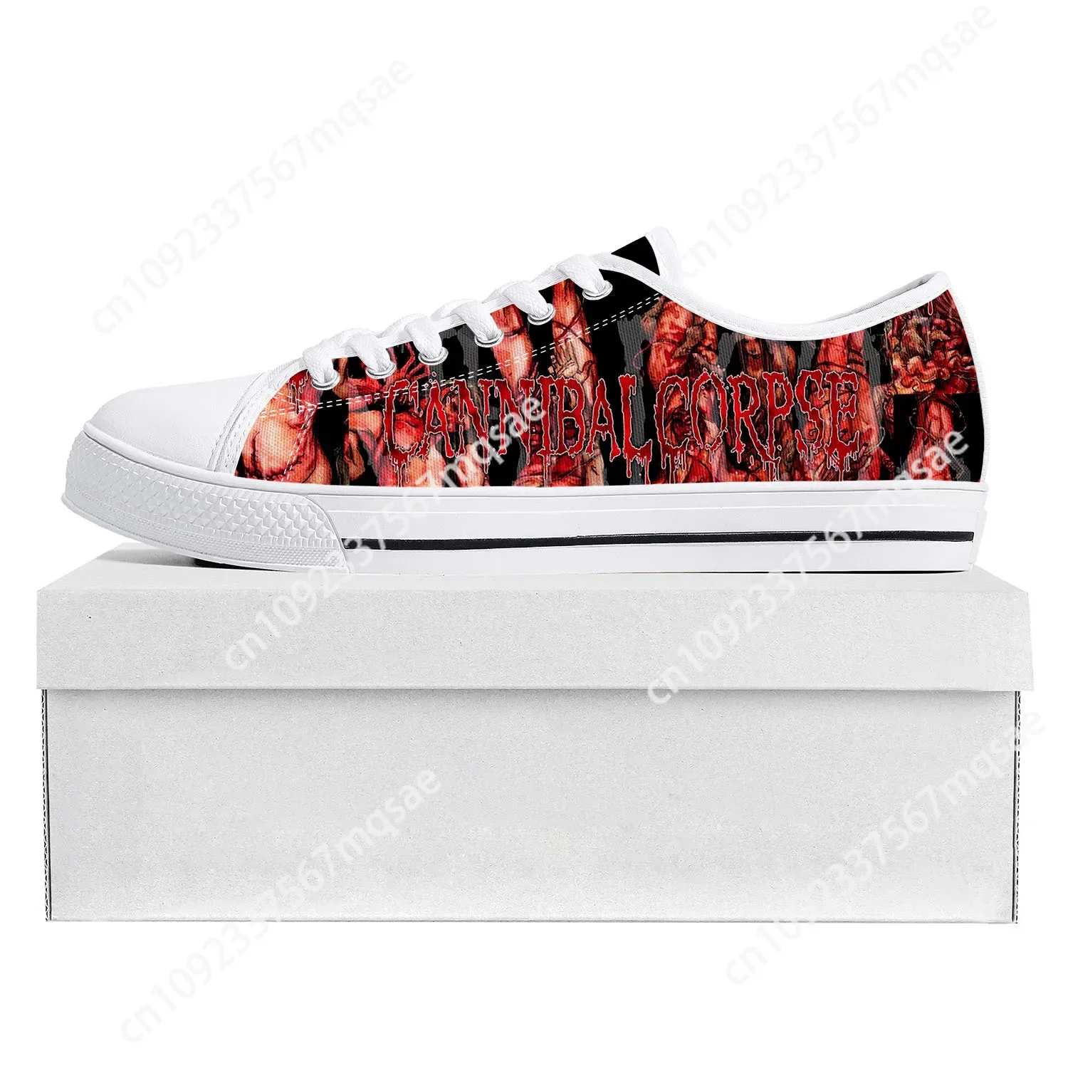 Cannibal Corpse Rock Band Low Top Sneakers Mens Womens Teenager Canvas High Quality Death Metal Sneaker Casual Customize Shoe