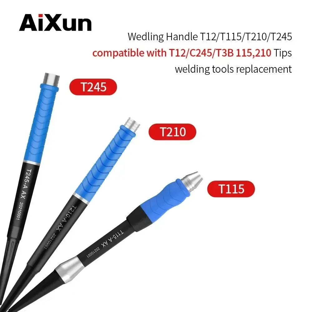 

AIXUN T115 T245 T210 Soldering Handles T420D T3A T3B Soldering Station C115 C210 C245 Iron Tips for PCB Welding Repair Tool Set