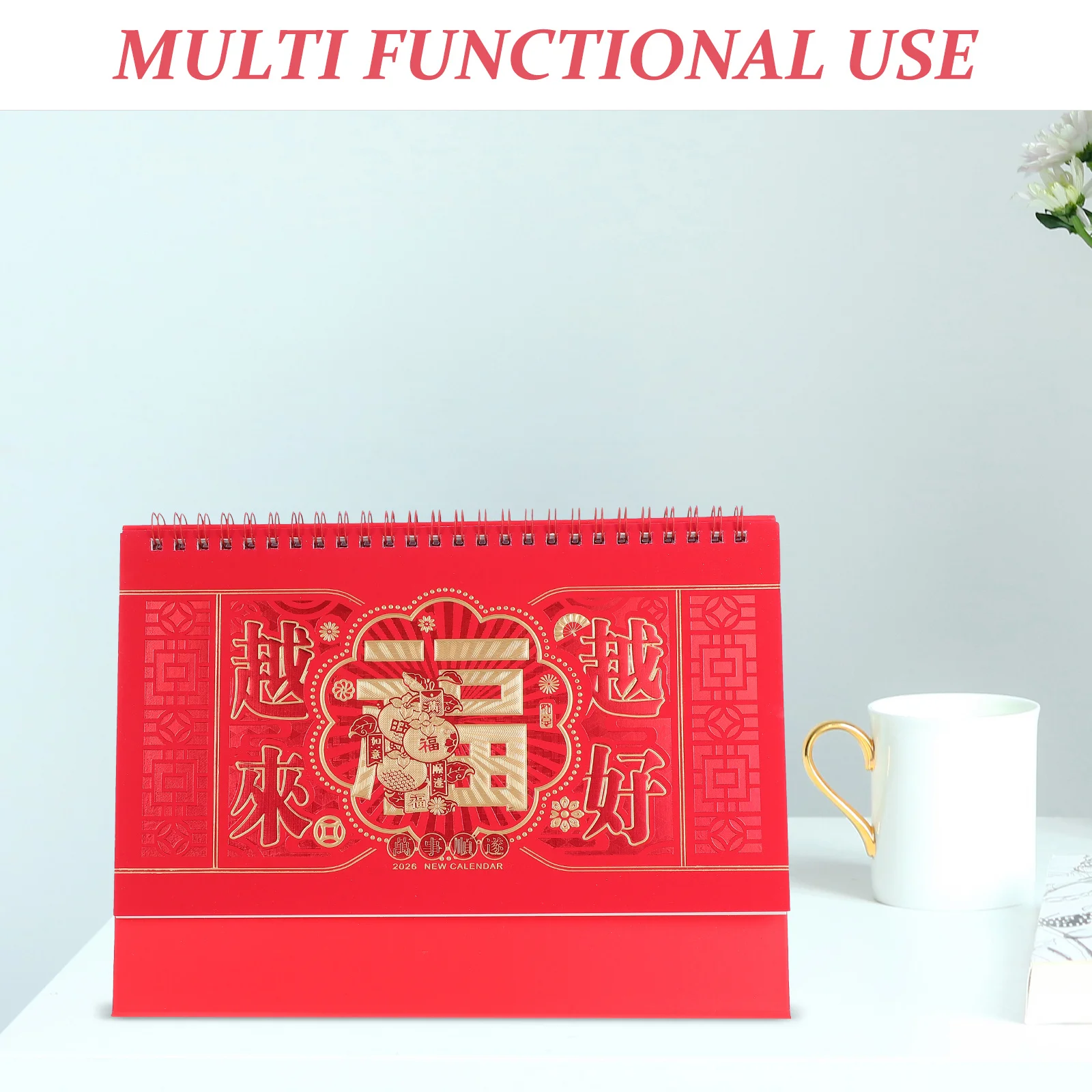 2026 يقف الوجه تقويم مكتبي سنة تصميم ورق سميك السنة الصينية الجديدة ديكور مكتب المنزل استخدام قائما بذاته