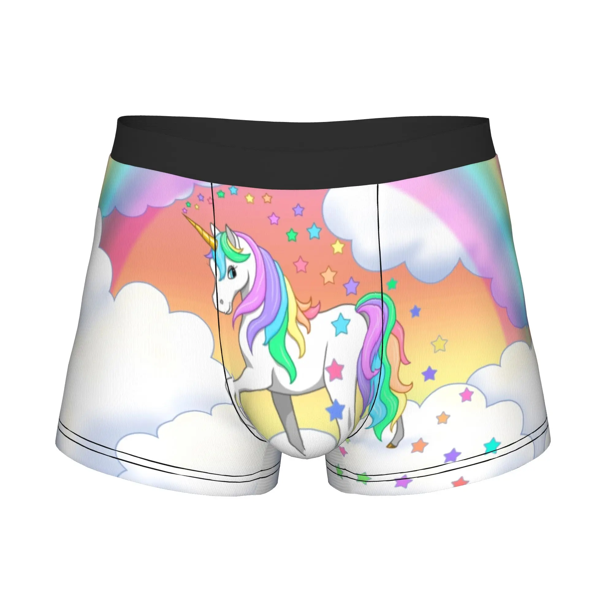 Pretty Rainbow Unicorn Falling Stars Boxer Shorts For Men 3D Printed  Underwear Panties Briefs Breathable Underpants