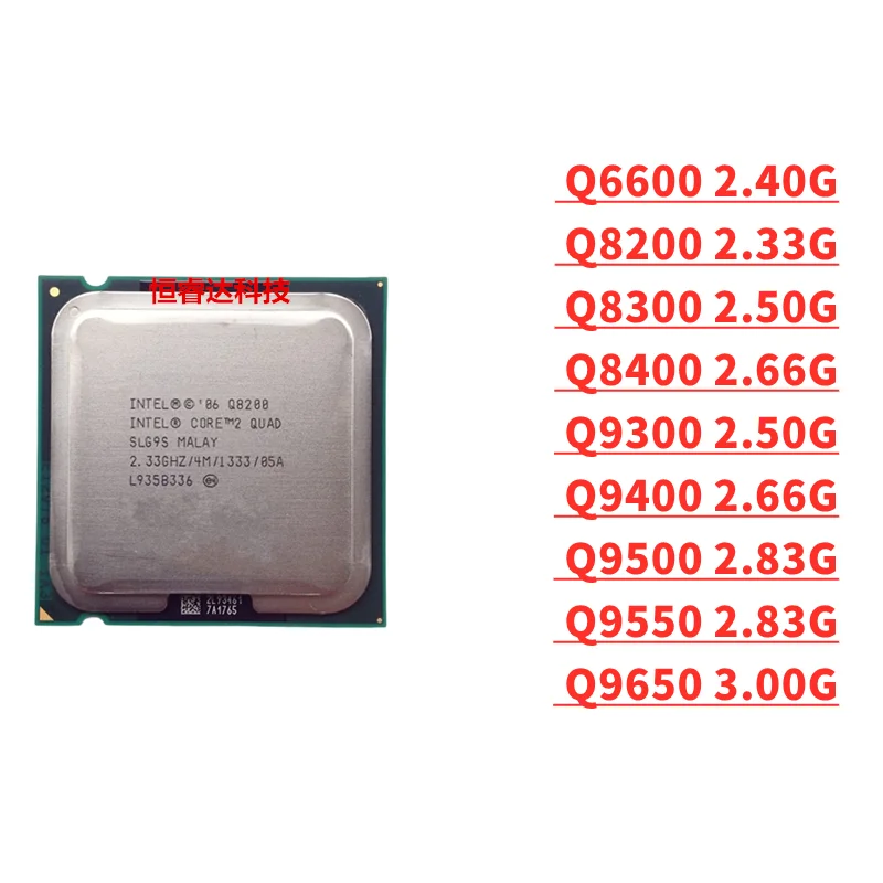 Quad-core Q6600 Q8200 Q8300 Q8400 Q9400 Q9500 Q9450 Q9550 Q9650 775 pin CPU Core 2