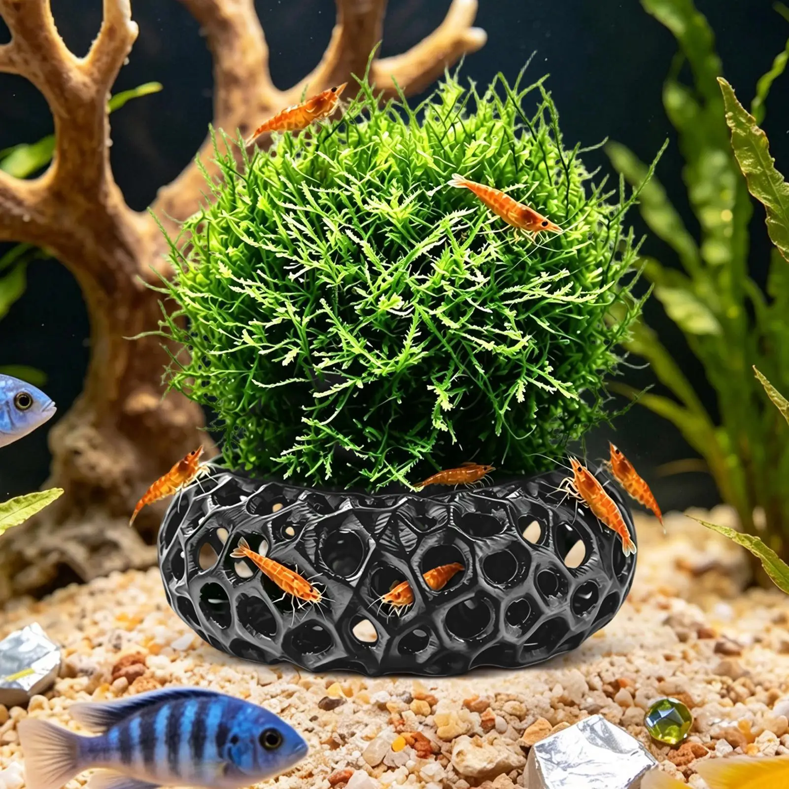 Aquarium-Dekoration Fisch-Garnelen-Versteckhöhle Poröse Struktur Aquarium-Fischschutz Tunnel-Ornament für Fischbecken Garnelen