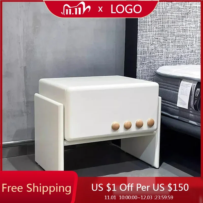 

White Modern Nightstand Bedroom Nordic Table Home Small Bedside Cabinet Drawers Storage Criado Mudo Modern Furniture Home