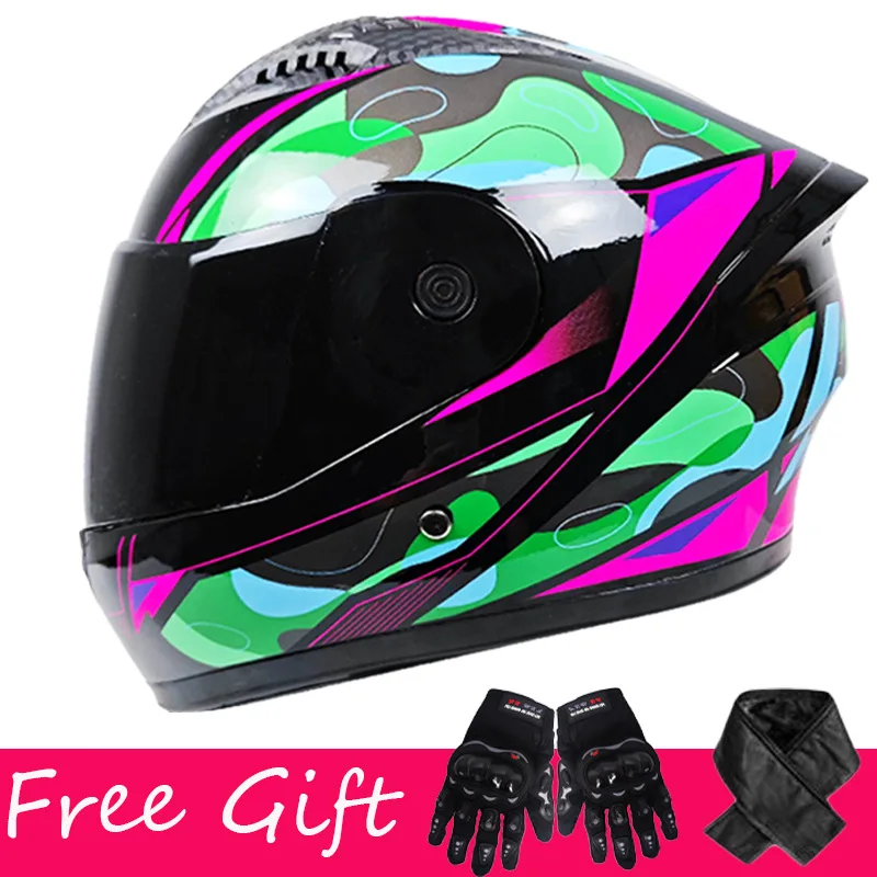 Mute Multicolor Offroad Helmet Motorcycle Helmet Electric Bike Riding Helmet Bicycle Helmet Full Helmet Cool Handsome Breathable