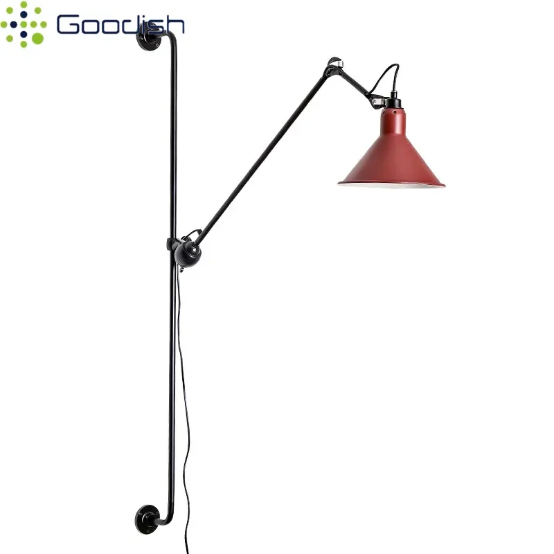 Medieval Nordic Lovely Vertical Rotatable Metal Long Arm Sconce LED Wall Lamp Lustre Light for Living Room Decoration Chandelier