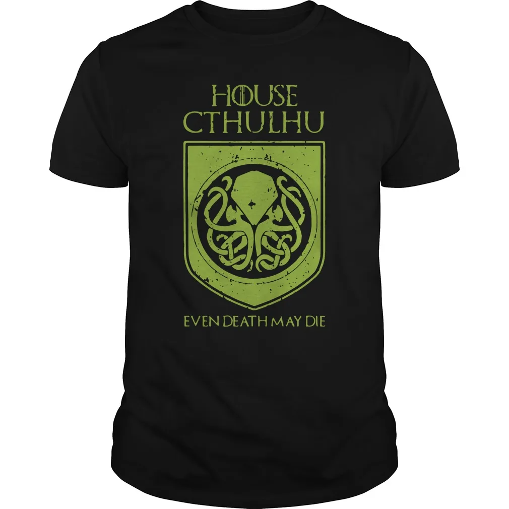 Even Death May Die. Horror House Cthulhu T Shirt New 100% Cotton Short Sleeve O-Neck T-shirt Casual Clothing Mens Top