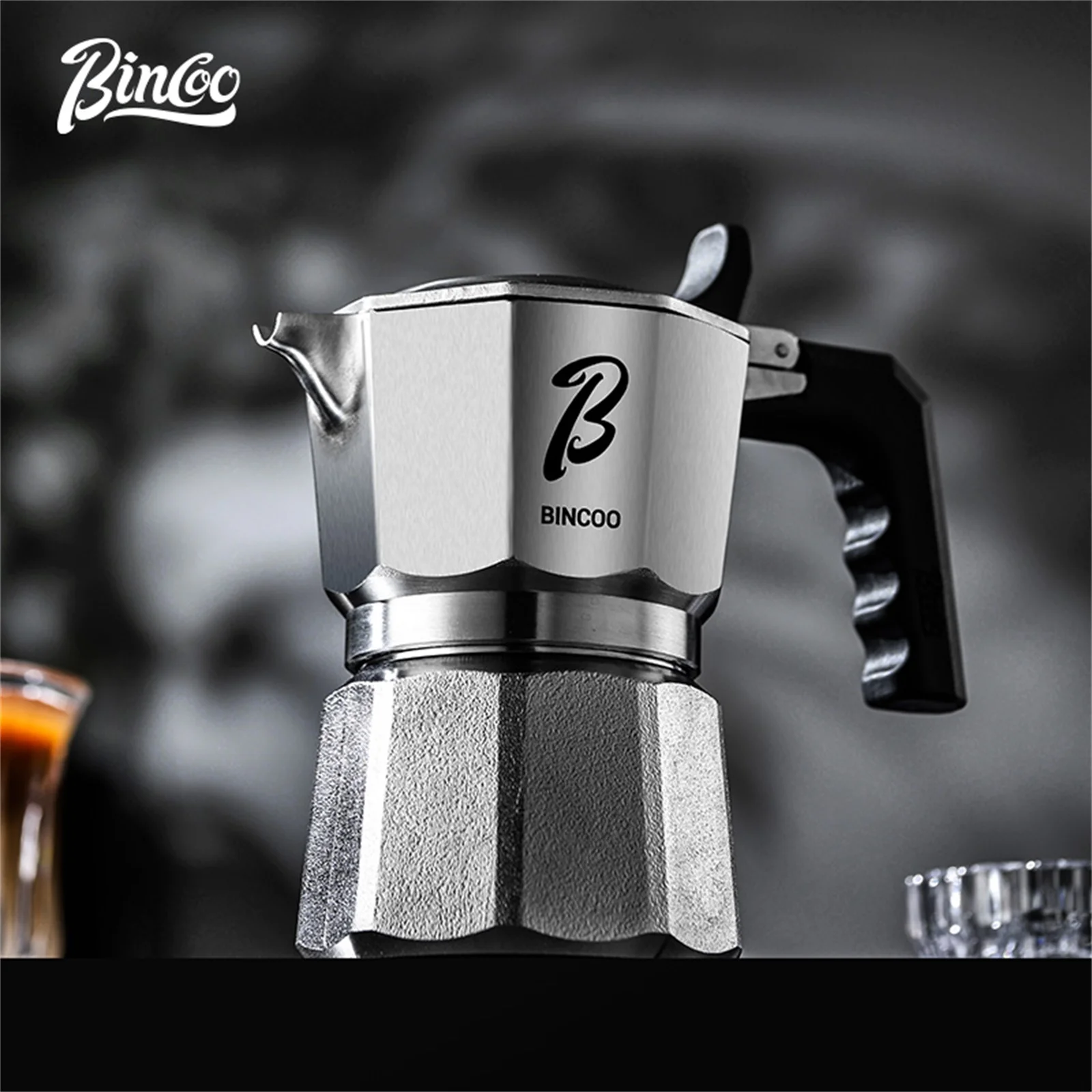 Bincoo New Triple Valve 316 Stainless Steel Moka Pot Dual Pressure Espresso Maker 2-3.0pa Thickened Safe Home Coffee Brewing Kit