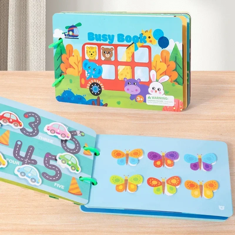 

Montessori Books Puzzle Game Hand Tear and Paste The Book Animal Matching English Early Learning Educational Toys for Kids