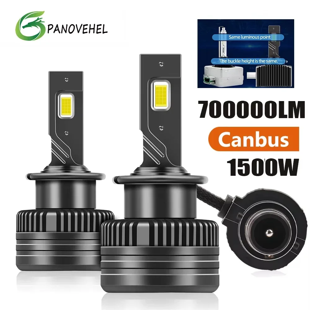 PANOVEHEL LED Headlights HID D1S D2S D4S D5S D1R D2R D3R D3S LED 700000LM Two-sided CSP Chip 6000K 1500W Plug&Play Super Bright