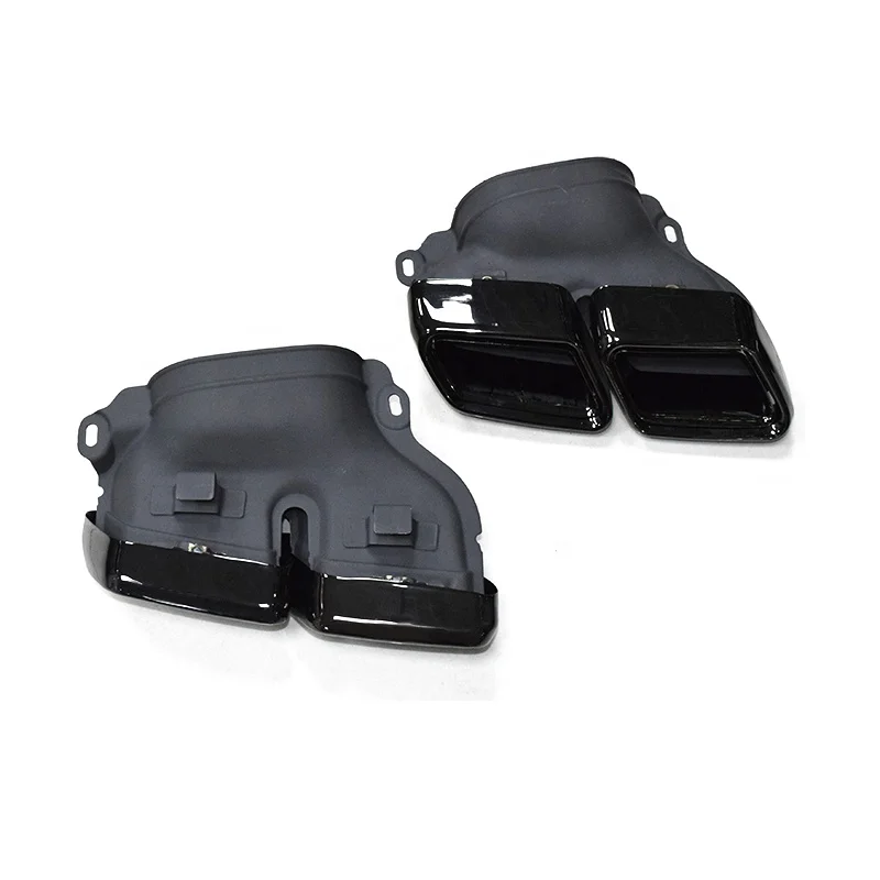 SYPES 1 Pair Black 304 Stainless Steel Exhaust Tip For Mercedes Benz W212 E200 E260 E300 E63 Muffler Tips Body Kit