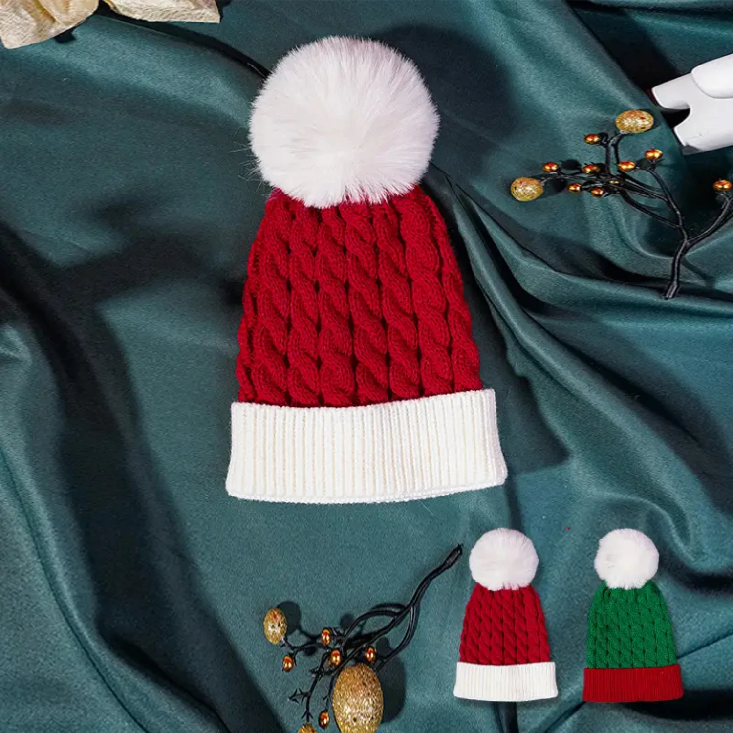 

1pc Kids Christmas Colorblock Knit Hat