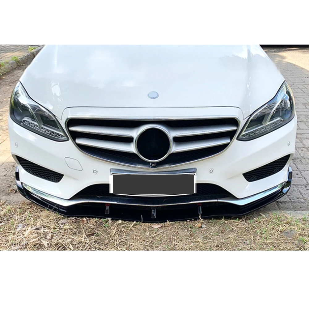 For Mercedes Benz W212 E200 E250 E300 E350 E400 E550 AMG Line Front Bumper Lip Splitter ABS Protect Trim Accessories 2012-2015