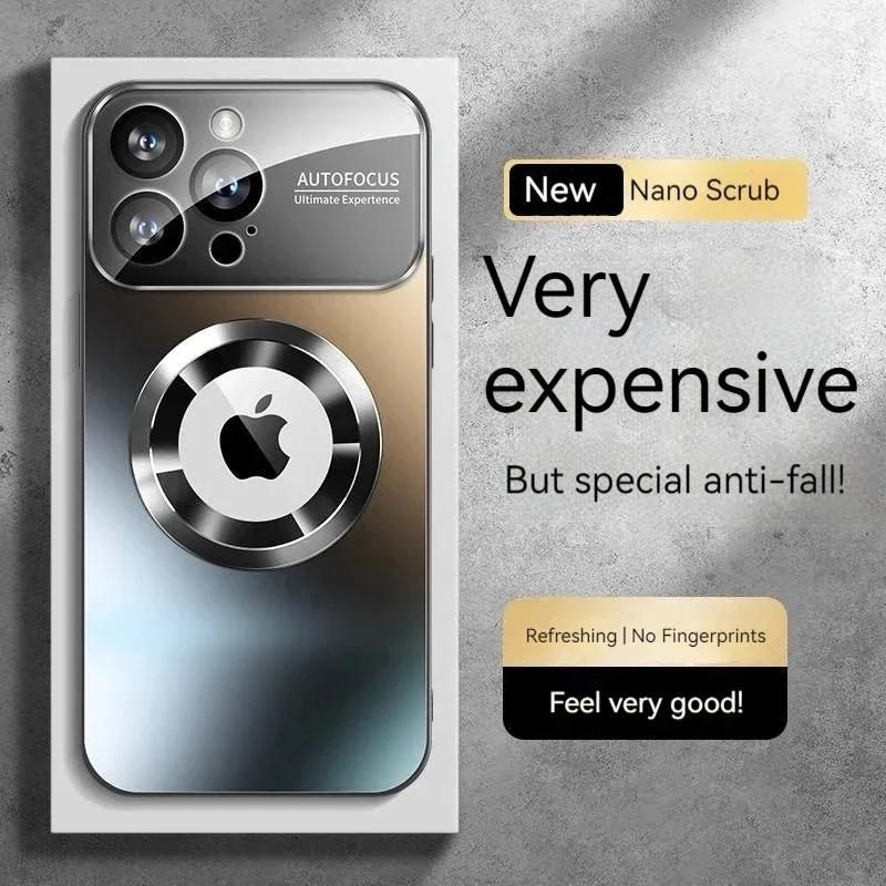 

Luxury Camera Glass Film Protect Magnetic Phone Case for IPhone 15 14 13 11 12 17 16 Pro Max Plus Hard Shockproof Magsafe Cover