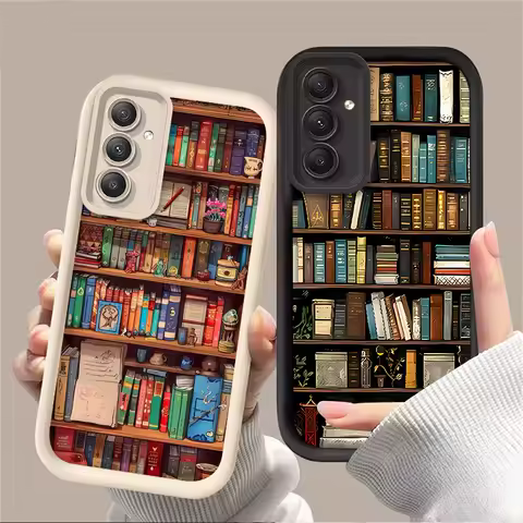 Cartoon Bookshelf Print Phone Case For Samsung Galaxy A54 A05S A05 A34 A24 A14 A53 A33 A23 A13 A52 A52S A32 A22 A12 A71 A51 A31