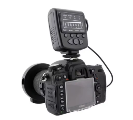Meike FC-100 FC100 Ручная светодиодная макрокольцевая вспышка с 7-переходным кольцом для цифровой зеркальной камеры Canon Nikon Olympus Pentax