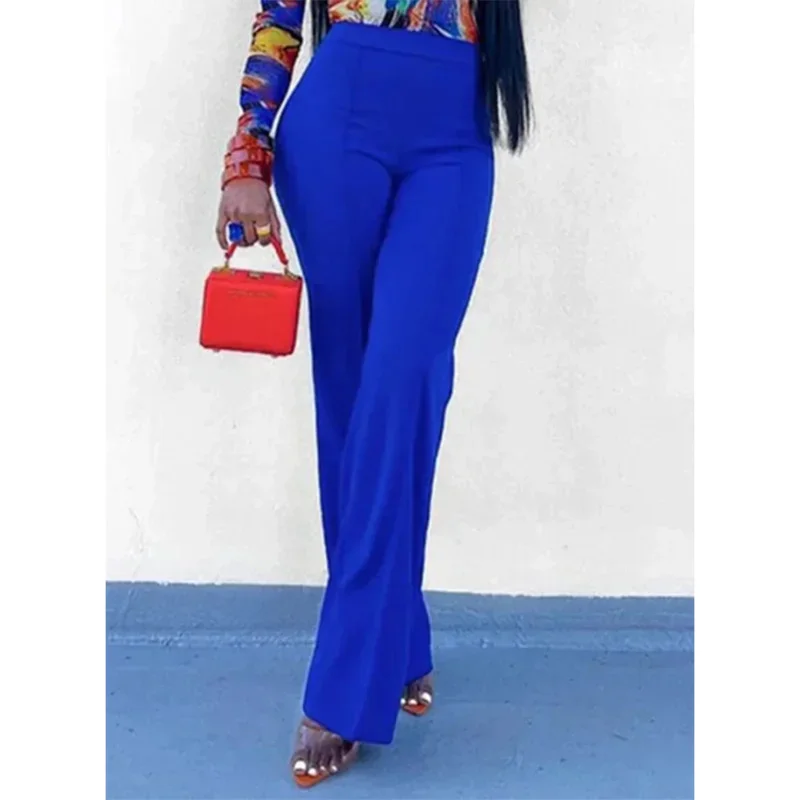 جديد 2025 سراويل نسائية ضيقة على شكل جرس عصرية للربيع والخريف سراويل مكتب سيدة بلون سادة متوهجة 96ly