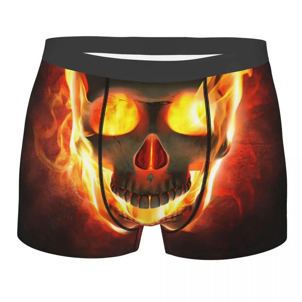 Evil Skull In Flames And Smoke Underpants Breathbale Panties Male Underwear Print Shorts Boxer Briefs