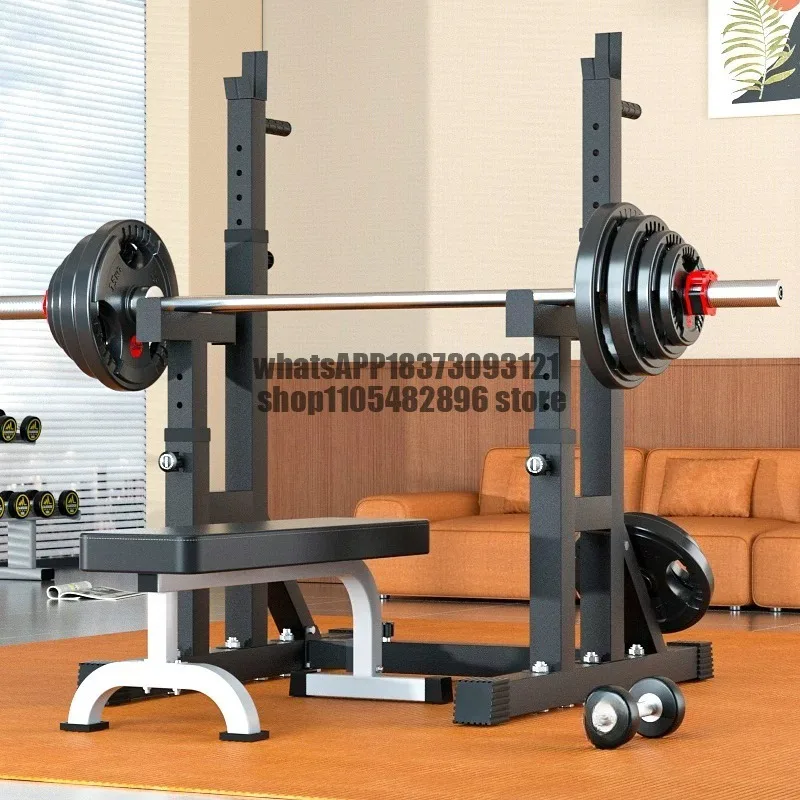 Barbell Squat Rack Multifunctional Bench Press Rack Household Fitness Equipment Set Integrated Barbell Rack Adjustable