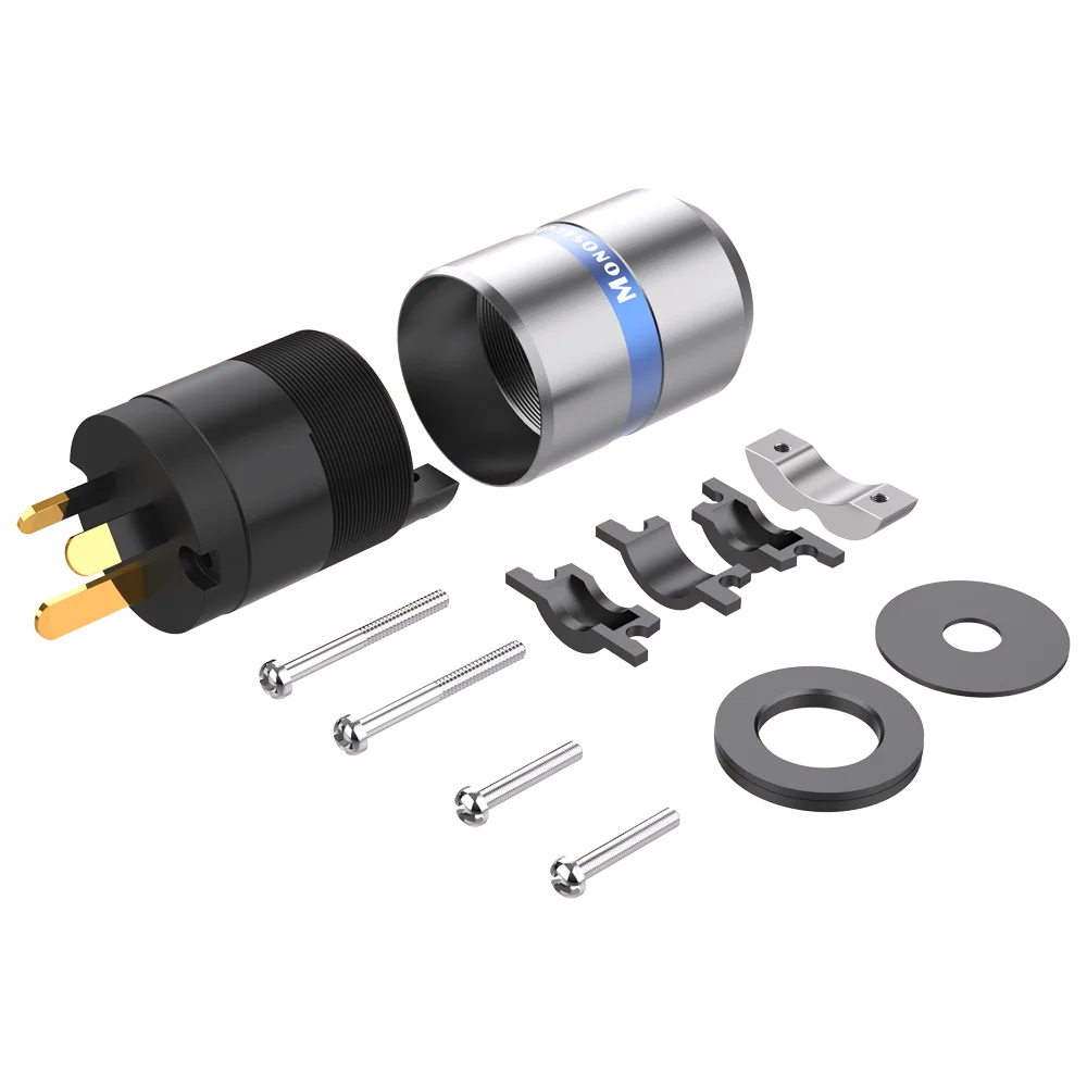 Monosaudio AU112 HIFI Audio pure Copper AC Power Connector AU CN Gold/Rhodium Plated Male Hi-end Power Plug AC250V 15A