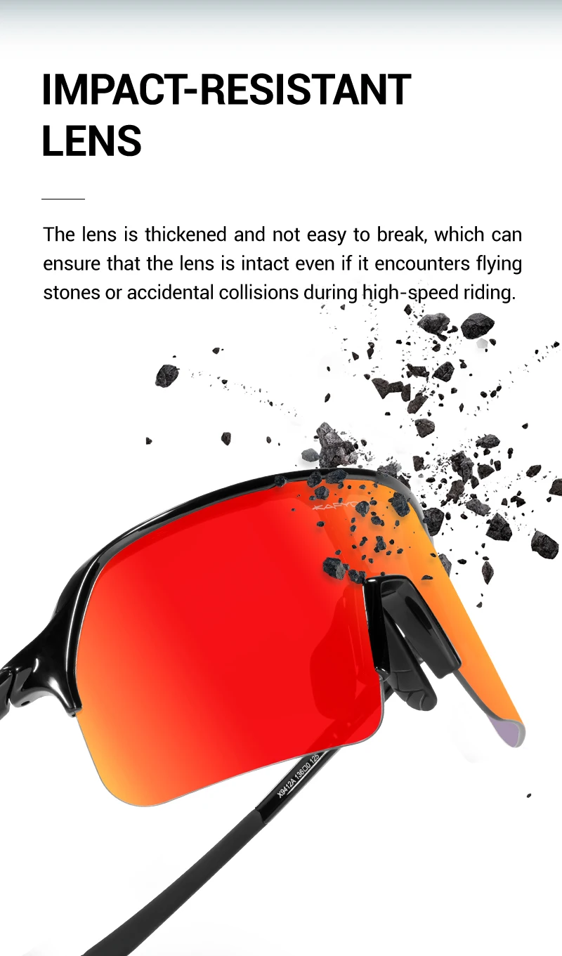 Kapvoe Sonnenbrille für Herren, Fahrradbrille, Fahren, Fahrradbrille, Radfahren, Damen, Straße, Mountainbike, Outdoor, Sportbrille, UV400 – Detail 3
