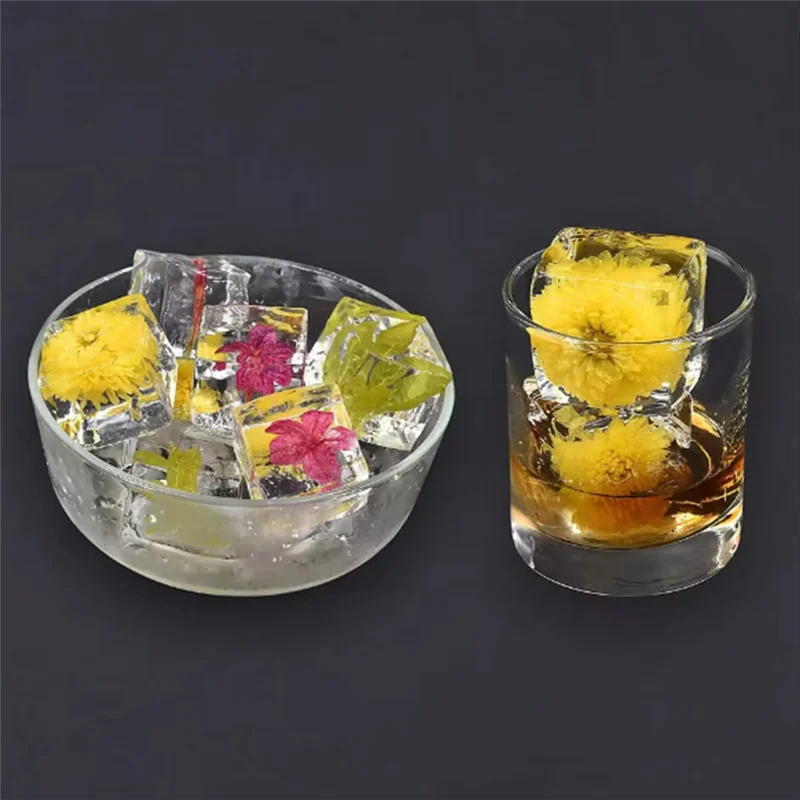 

【Today-Only!】Cocktail Ice Maker-Large Square Crystal Clear Silicone Mold With Easy Release For Whiskey & Drinks