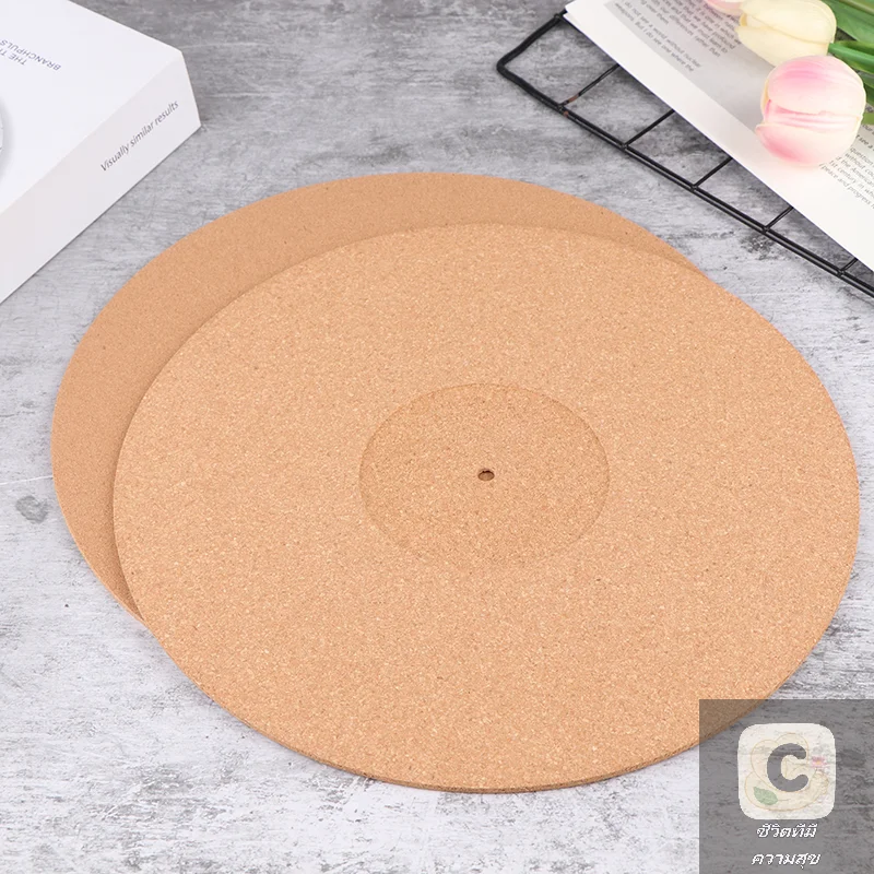 2026 هوا هوا 12IN سجل الوسادة لينة الفلين تخفيض الاهتزاز مكافحة ساكنة الفينيل حصيرة القرص الدوار Slipmat الوسادة ضياء 297 مللي متر للفونوغراف