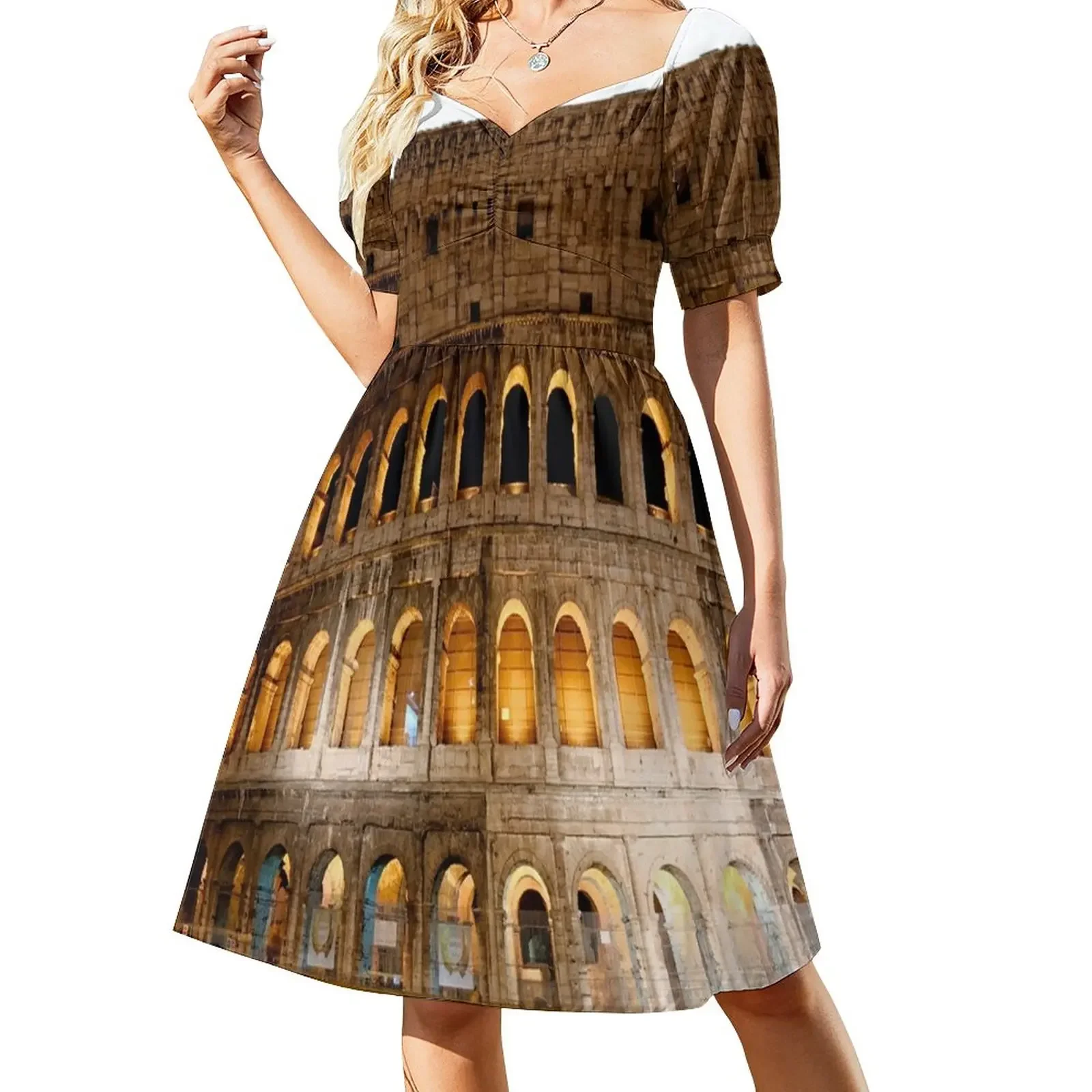 The Colosseum Short-Sleeved Dress Dress vintage summer dresses ladies 2025 dress women summer 2025