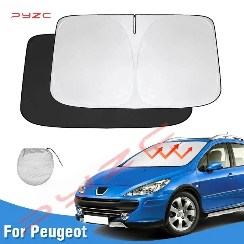 Parasol para parabrisas para Peugeot 307, protector de ventana plegable, bloquea los rayos UV, mantiene su coche más fresco