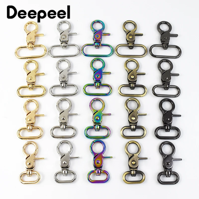 

Deepeel 10Pcs 20-50mm Metal Buckles Swivel Trigger Lobster Clasp for Bags Strap Pet Collar Carabiner KeyChain Bag Accessories