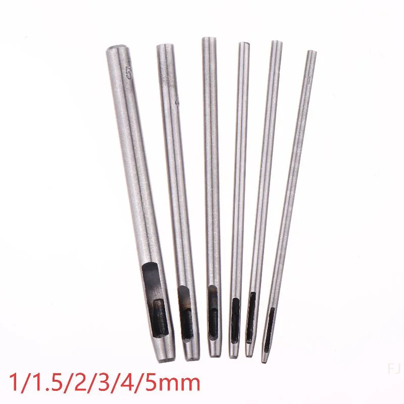 

Multi-purpose Hollow Punch Tool Set - 6 Pieces, Best for Leather Craft, Watch Bands, Fabric, Plastics, and Gasket Belts.