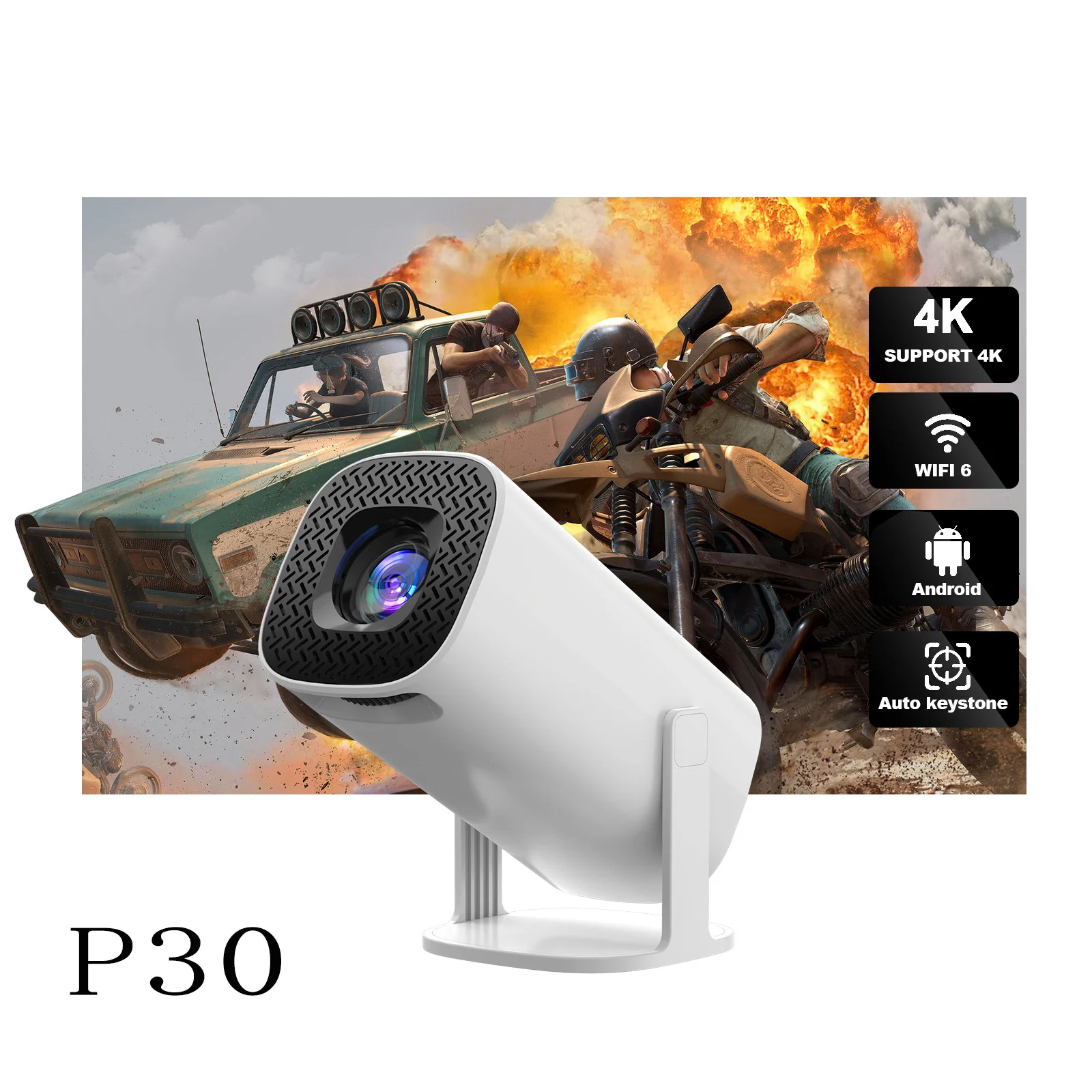 Mini Portable projector Full HD 1080P TD80W for movies, Android 13, WiFi, Smart TV, video, Home theater, PK HY320,P30