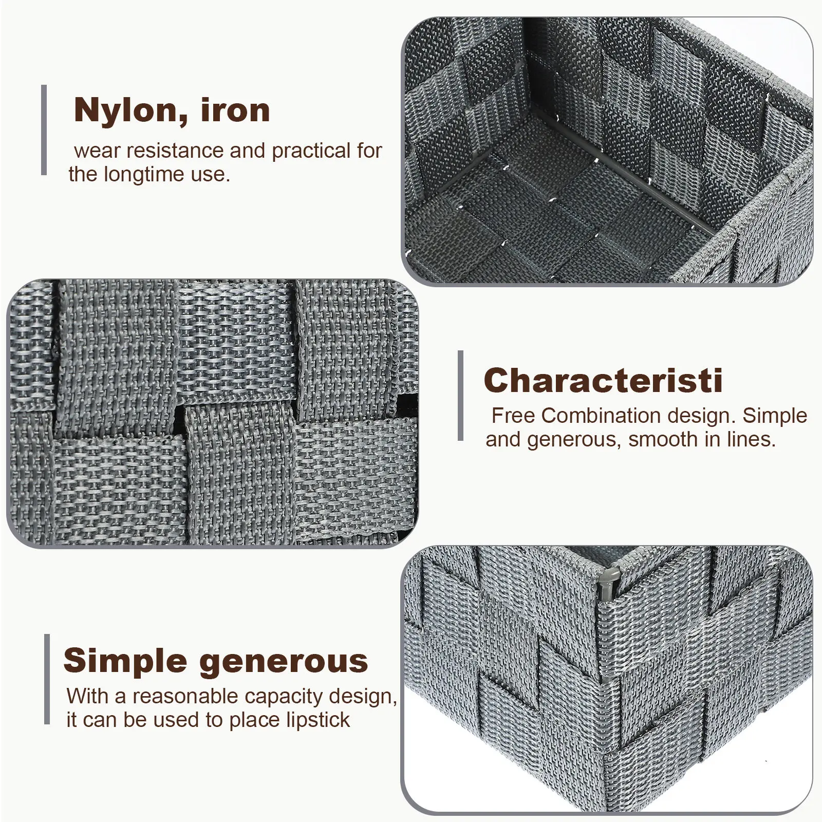 4Pcs Desktop Organizer Storage Boxes Combination Case Sundries Storage Box for Office Bathroom Cosmetics Makeup Brush Pen Holder