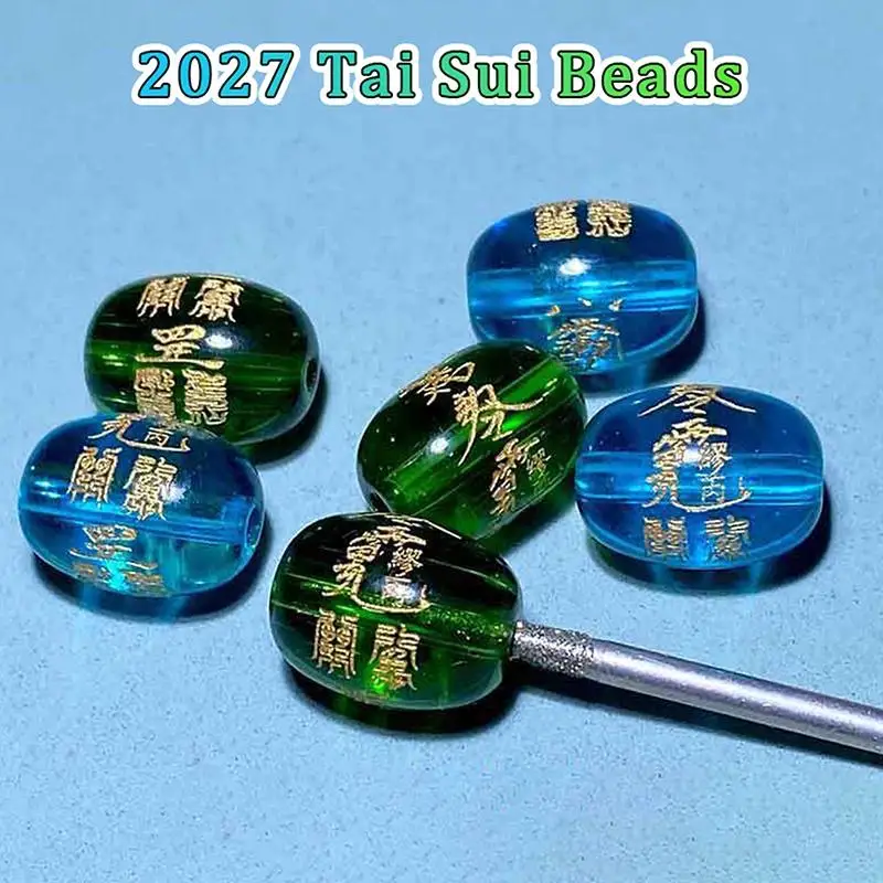 2027 Tai Sui Symbols Beads Feng Shui Prayer Beads Exorcism Protection Gift For DIY Jewelry Bracelet Necklace Making Accessories