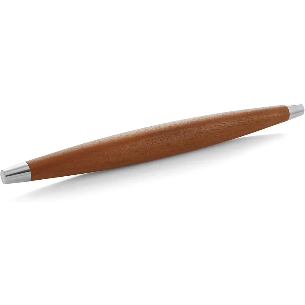 

Nambe Novo French-Style Acacia Wood Rolling Pin for Crafting Fondant, Pie Crust, Cookies, and Pastry Dough with Tapered Design a