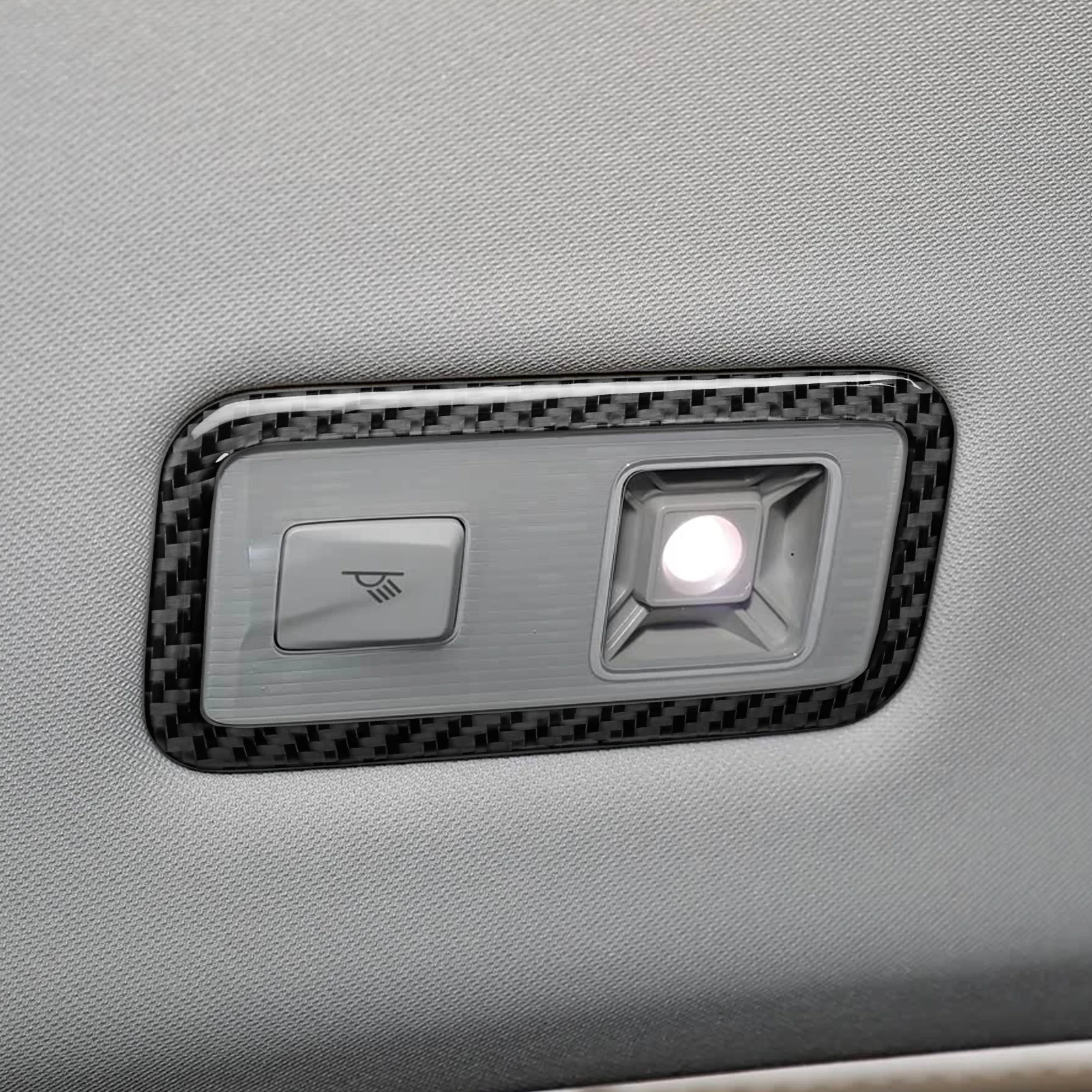 Real Carbon Fiber Car Accessories Rear Reading Light Trim Cover Soft Sticker For Volkswagen Magotan 2017 2018 19 20 21 22 23 24