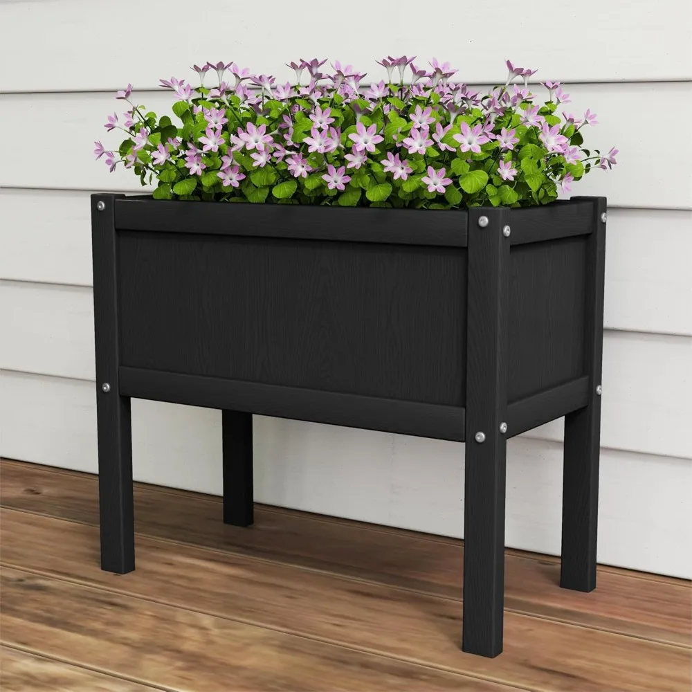 

Raised Garden Bed with Drainage Hole Waterproof HDPE Elevated Planter Box with Legs Stable and Durable to Plant, Customized