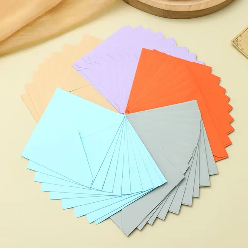 Imagen 2 del producto 50 unids/lote 16x16cm sobre suministros para pequeñas empresas 120g invitaciones de papel postales bolsa de letras almacenamiento de papelería de boda