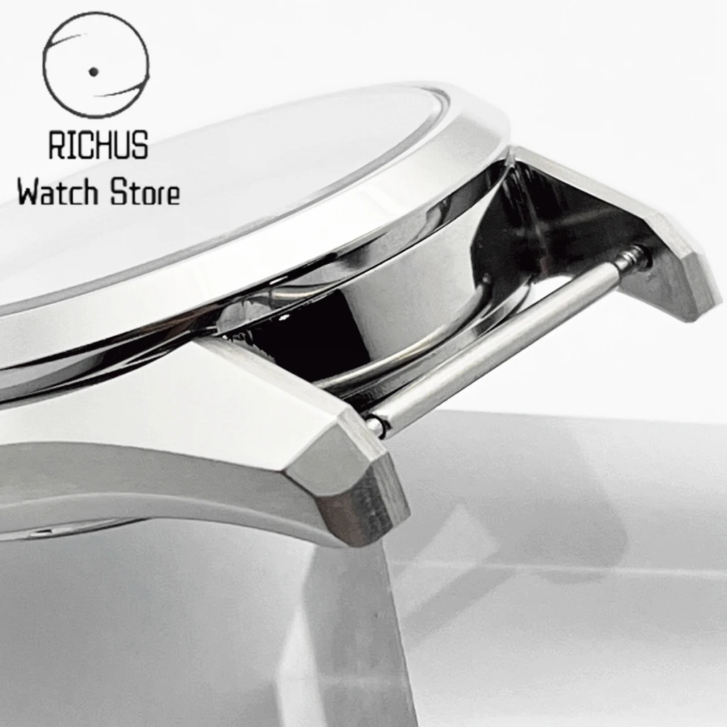 RICHUS 36mm Case Sapphire Glass Silver Watch Case Fit NH ETA2824 PT5000 Movement Watch Accessories image 4