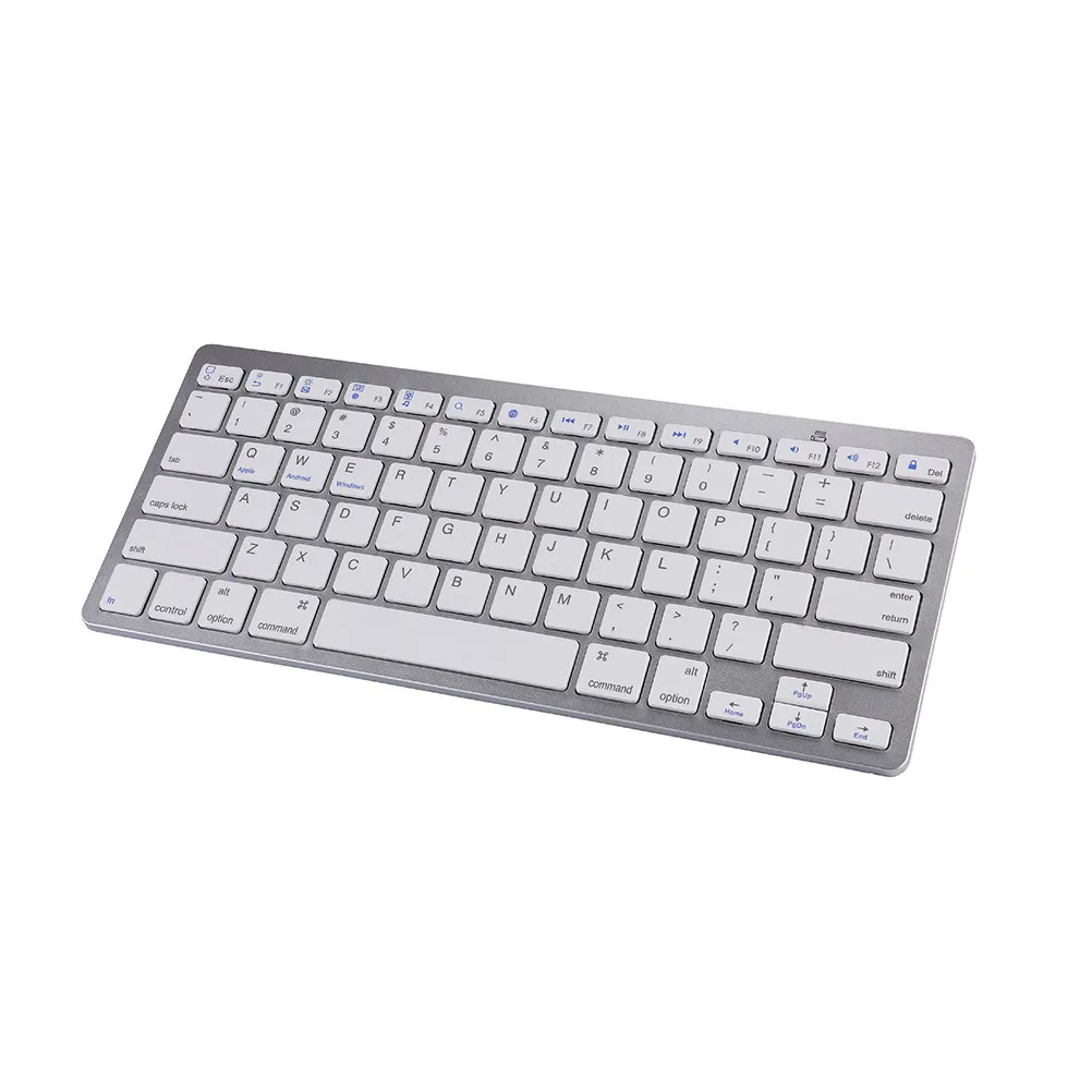 White Ultra-Thin Mini Wireless Keyboard 78-Key Scissor Switching Multimedia Keys Phone Tablet Computer Keyboard