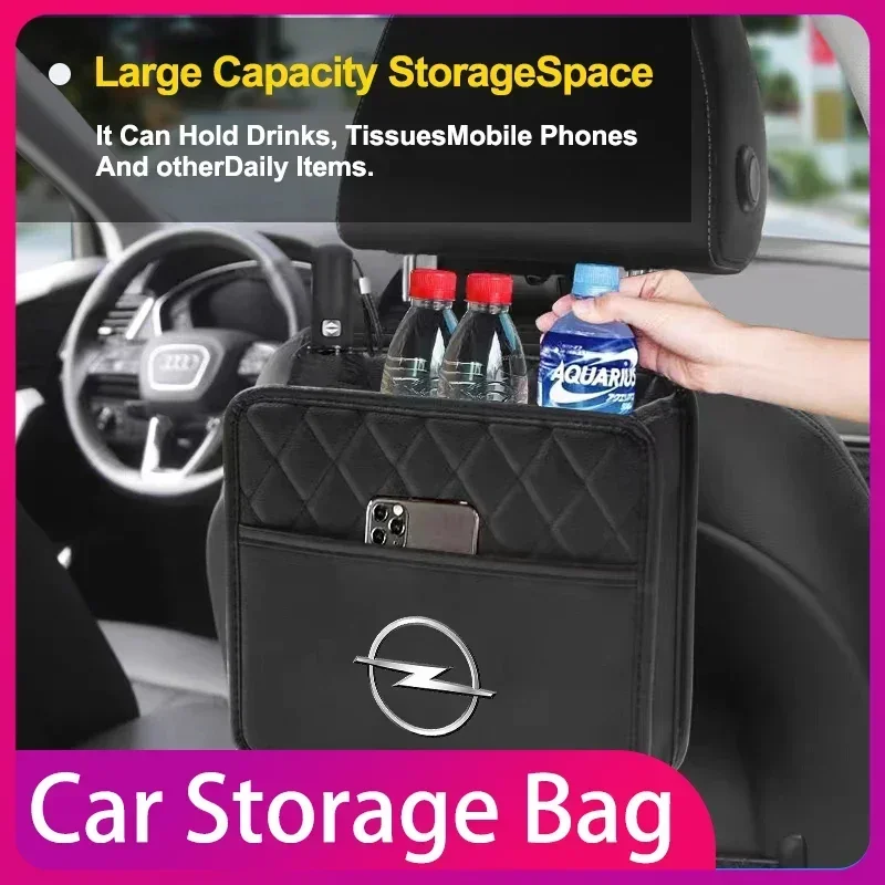 

Car Backseat Multifunction Leather Hanging Storage Bag Interior Accessories For Opel Astra j Insignia Astra g Corsa Zafira Mokka